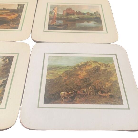 Vintage Clover Leaf Set of 6 Table Mats Coasters Constable Prints With Box - Picture 4 of 15